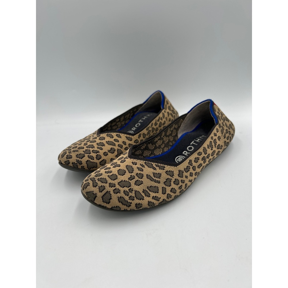 Rothy's The Point Leopard Print Knit Pointed Toe Flat‎ Shoes Womens Size 10